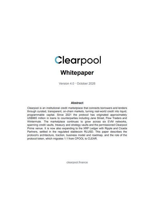 MiCryptoMundo's tweet photo. Clearpool acaba de compartir su nuevo roadmap.

Lo acabo de leer para que tu no lo tengas que leer completo

Aqui el resumen 🧵 https://t.co/txue4NzweJ