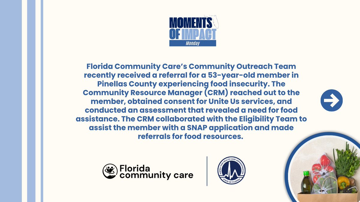 AHCA_FL's tweet photo. Moments of Impact Monday
A big shoutout to Florida Community Care for meeting the needs of Floridians.

#FCC #MeetingTheNeeds https://t.co/bUVOYRTj2m