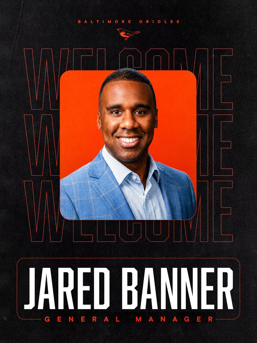 sandropacheco71's tweet photo. The #BaltimoreOrioles are #JaredBanner as general manager to work under president of baseball operations #MikeElias. #Banner previously served as assistant GM of the #ChicagoCubs. #MLB #BirdLand #Cubs https://t.co/R7a19GEHOP