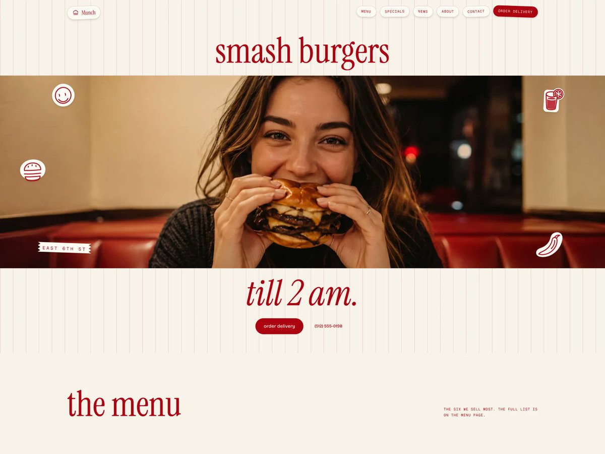 shadcnblocks's tweet photo. Munch - Nextjs &amp; Astro Template

Restaurant site with priced menu items, calorie counts, and a cart that persists in the browser. Next.js and Astro — a full sitemap, not a hero kit.

Purchase at: https://t.co/7MeYlvL8s2 https://t.co/C6W9zb0Qy3