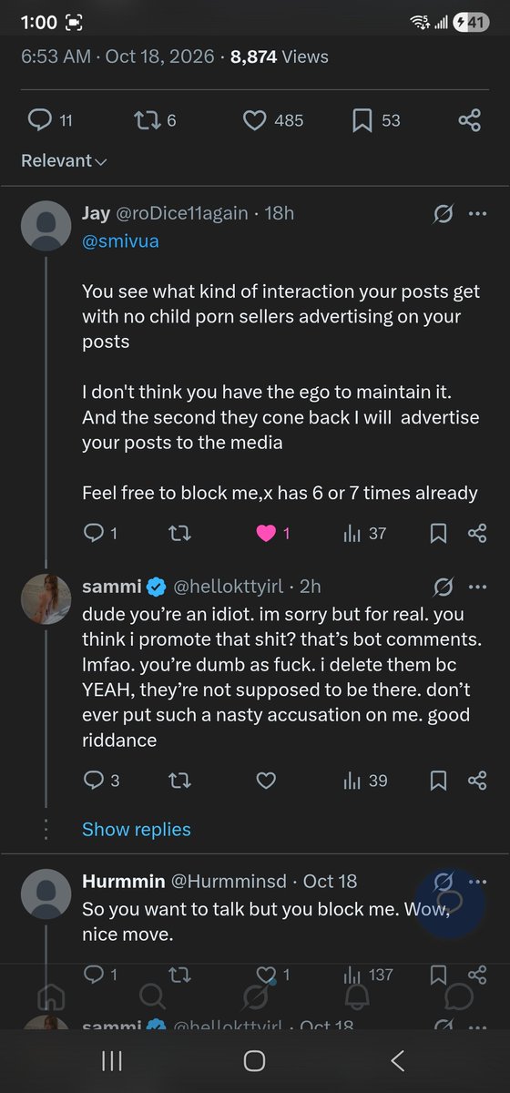 roDice11again's tweet photo. 'I delete them'

86 comments on this post, have to be child porn advertisers in the comments. https://t.co/12bom83ijk