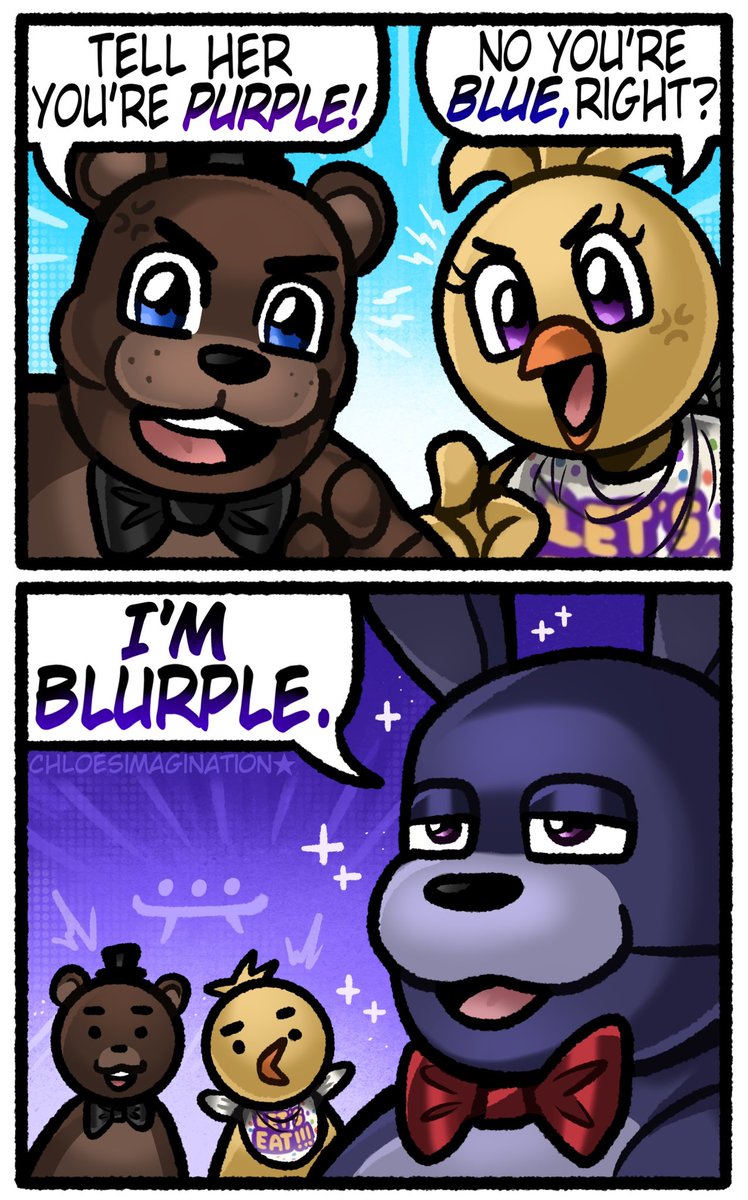 ChloeImagine's tweet photo. The true colour of Bonnie the bunny in FNAF.. https://t.co/8fZFxEV4qQ