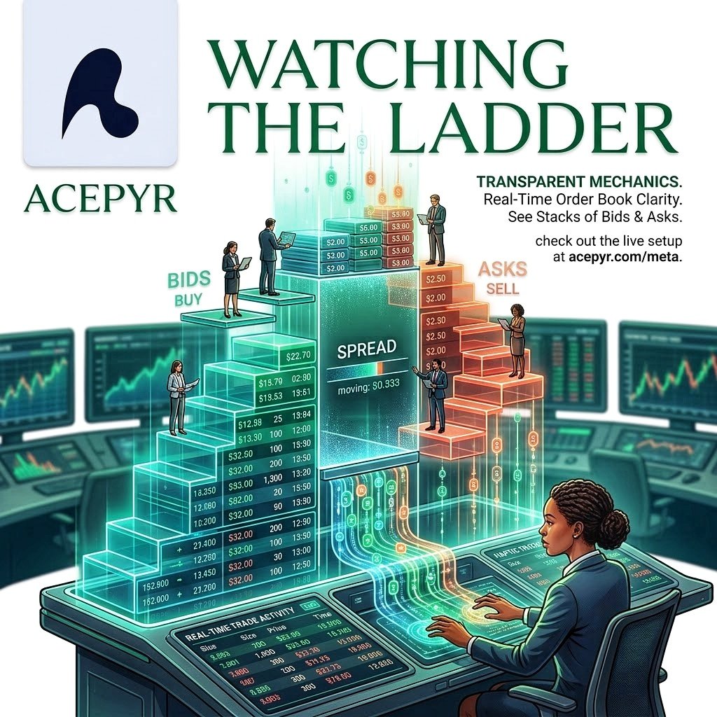 GroundChain's tweet photo. 1/
  ( Watching the Ladder ) 
​Trading becomes a whole lot easier when you can actually see the mechanics at play. Instead of dealing with hidden automated pricing, @acepyr lays out the order book so you can watch buyers and sellers stack up-

@CryptooIndia https://t.co/EUyJI6UsVG