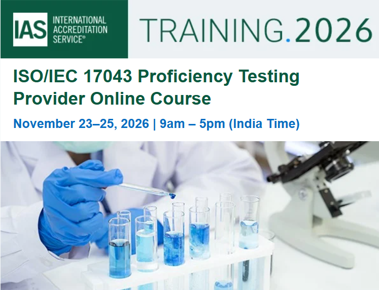 IntlAccredSvc's tweet photo. Understand and interpret ISO/IEC 17043 requirements to deliver compliant proficiency testing & ILC services as an accredited PTP.
πNov 23β25 | 9AM β 5PM (IST)
π Register: https://t.co/aNc7jvteG8
#IASonline #ConformityAssessment #IASTraining #ProficiencyTestingProvider https://t.co/7P0h8lncKQ