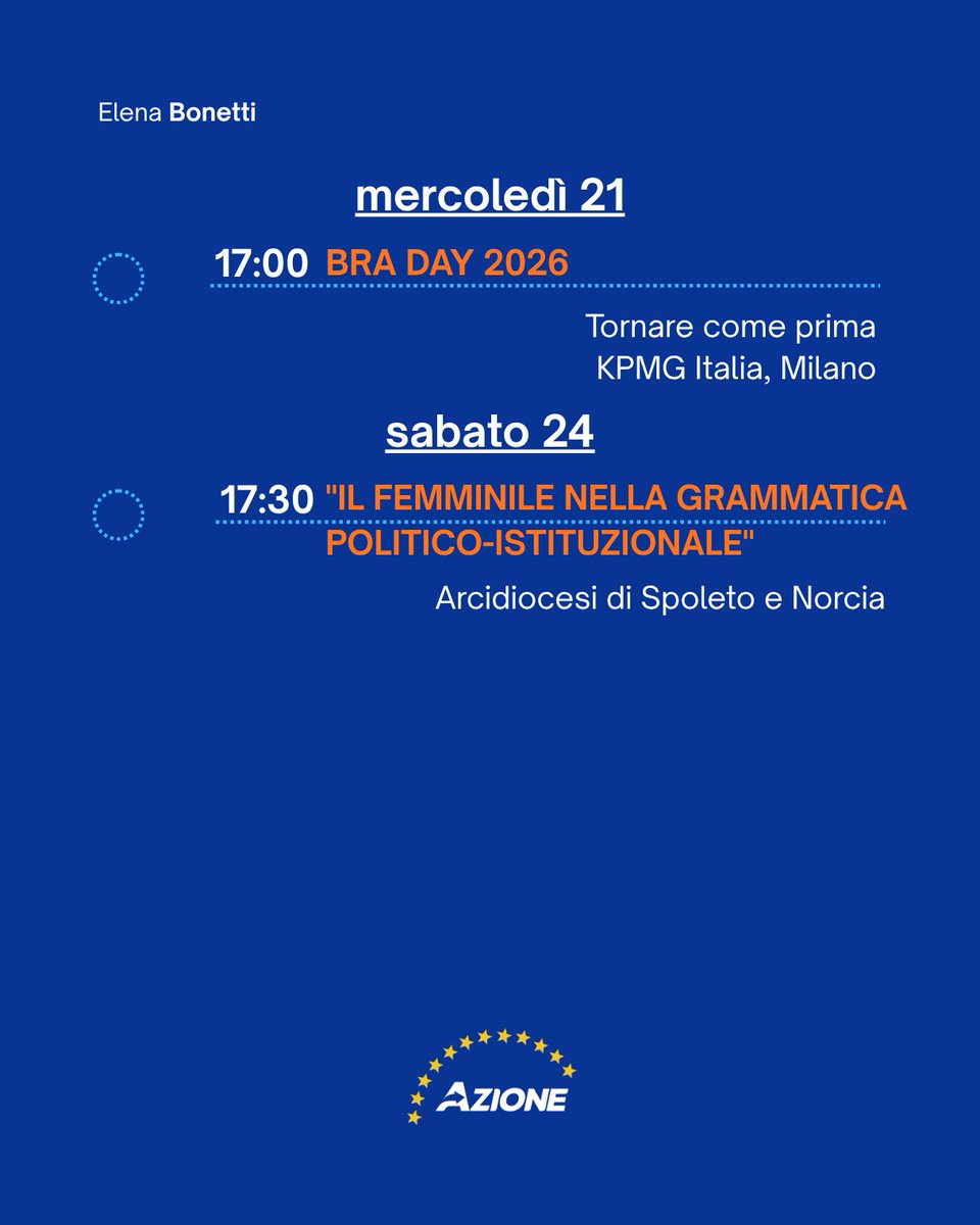 elenabonetti's tweet photo. Highlights.
I principali appuntamenti della mia agenda,
dal 19 al 25 ottobre. https://t.co/PYapk2Fnhl