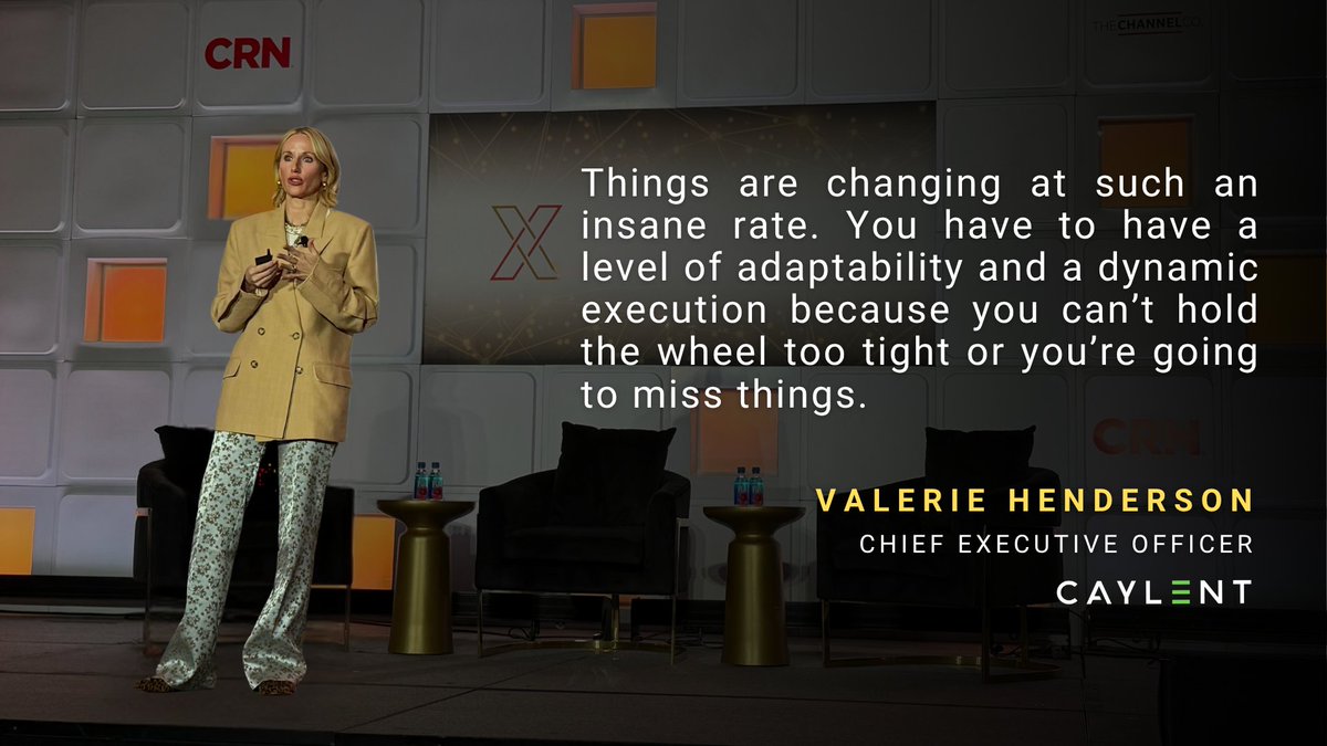 caylentinc's tweet photo. The AI landscape is changing so fast that the best partners aren’t the ones with the perfect plan. They’re the ones who stay alert to what’s next, and then move when they know.

At @CRN's XChange Best of Breed 2026 Conference, our CEO, Valerie Henderson, shared what we’ve learned building our @AnthropicAI practice. Staying alert meant committing early to Anthropic and building a dedicated practice around Claude. Moving dynamically has meant starting customers with shorter Claude engagements, learning alongside them, and changing course when something isn’t working. Today, about 1,400 of our people hold Anthropic certifications.

Thank you to Joseph Kovar and @CRN for the story, and to @TheChannelCo for hosting.

Read the full article 👉 https://t.co/dzaZADOaBn