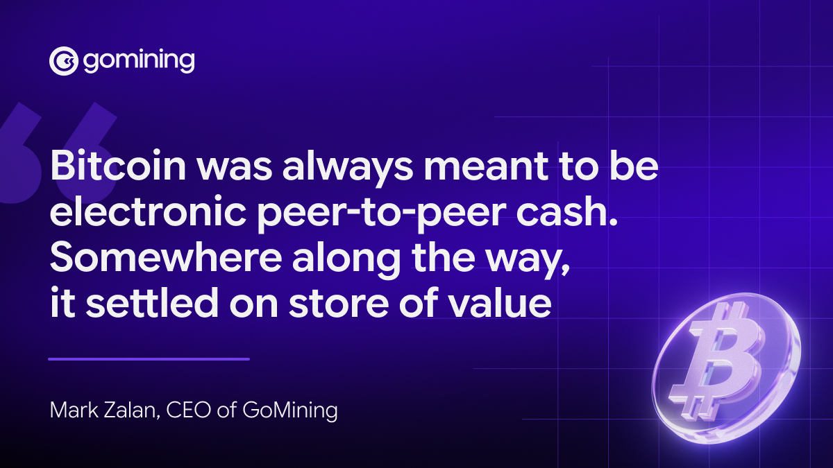 GoMining's tweet photo. Satoshi used the word cash in the first line of the white paper.

Seventeen years later most $BTC sits still. It gets bought, held, and talked about as a store of value.

That shift wasn't a decision anyone made. It happened because spending it stayed hard while holding it got easy.

What would make you spend $BTC instead of holding it?