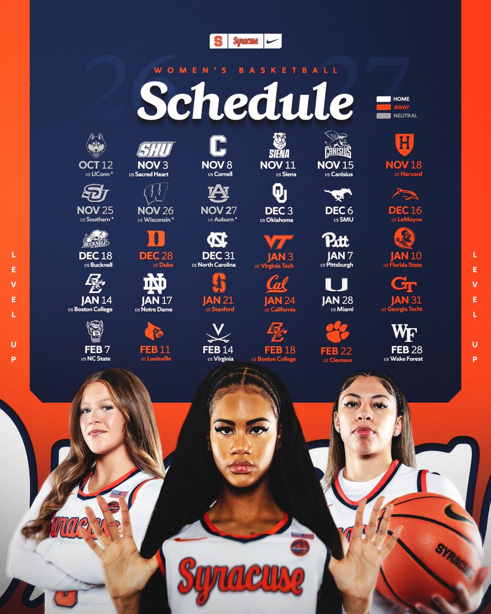 CuseWBB's tweet photo. 2️⃣ Weeks til tip-off! Which games do you have circled on your calendar this season?🍊🏀

🗓️ Season opener vs. Sacred Heart Nov. 3
🎟️ https://t.co/Up8vHJhiwE https://t.co/66AxSSipbd
