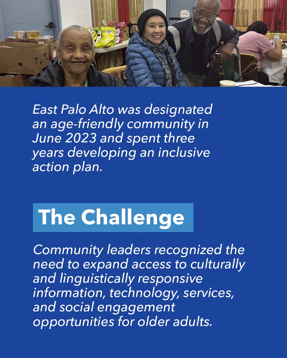 CalAging's tweet photo. More technology access, multilingual outreach, and social connections. East Palo Alto’s new action plan gives city leaders a framework to support its diverse older adult population.

👉 Read the full story: https://t.co/b14rNikdvM https://t.co/LNcnOpwTTc
