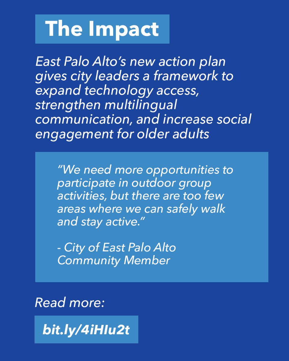 CalAging's tweet photo. More technology access, multilingual outreach, and social connections. East Palo Alto’s new action plan gives city leaders a framework to support its diverse older adult population.

👉 Read the full story: https://t.co/b14rNikdvM https://t.co/LNcnOpwTTc