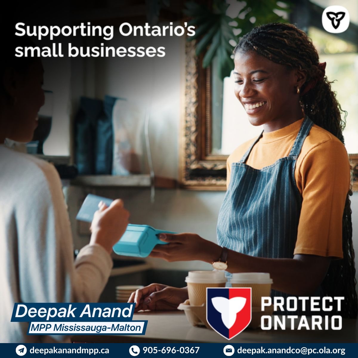 DeepakAnandMPP's tweet photo. It’s #SmallBusinessWeek!
In the face of economic uncertainty, our government is cutting taxes and keeping costs down to help small business owners grow, create local jobs and build a more competitive economy.
https://t.co/nx3JSlLuLV https://t.co/EbnawD4mEN