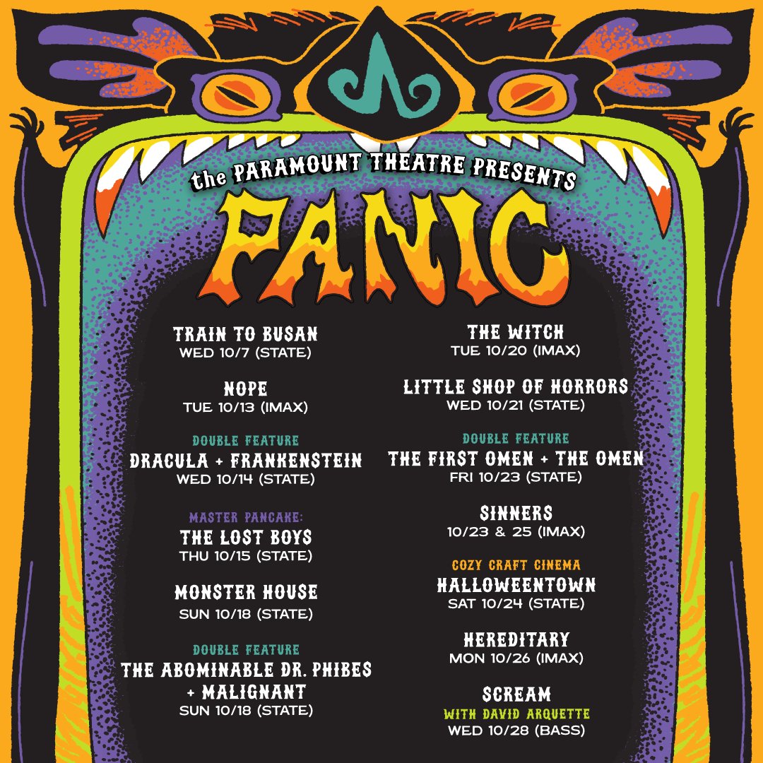 Do512's tweet photo. Panic is Back! Once again, Paramount is bringing favorite fright flicks, cozy family fun, and special guests all month long to the State Theatre and, for the first time ever, the Bullock Museum IMAX and Bass Concert Hall.

SEE SHOWTIMES HERE. https://t.co/LaExEWoTYO https://t.co/MUOSZmxSn1