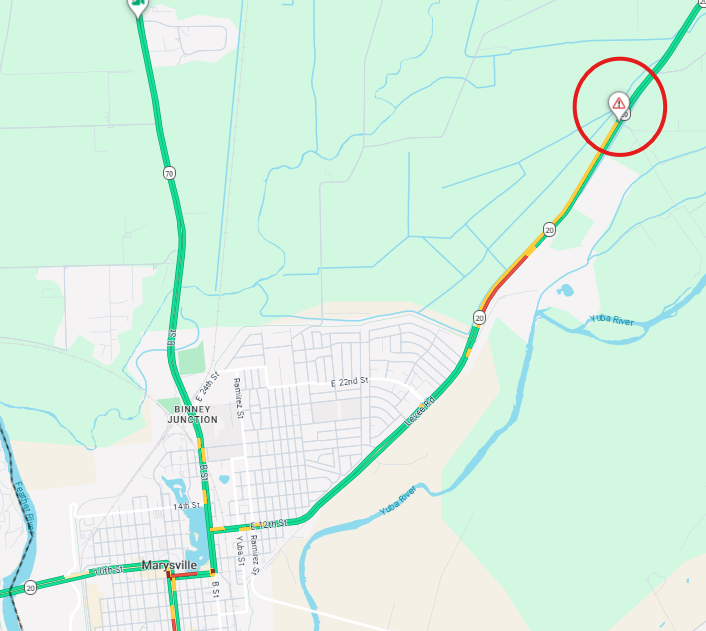 CaltransDist3's tweet photo. #TrafficAlert – EB SR 20 gravel spill approximately 20–30 feet long is affecting the EB lane. Traffic is currently able to get through the area. No ETA. Motorists are advised to slow down and use caution.

Check QuickMap for real-time highway conditions: https://t.co/X5OiS6OEtB https://t.co/l6sbEw7PL5