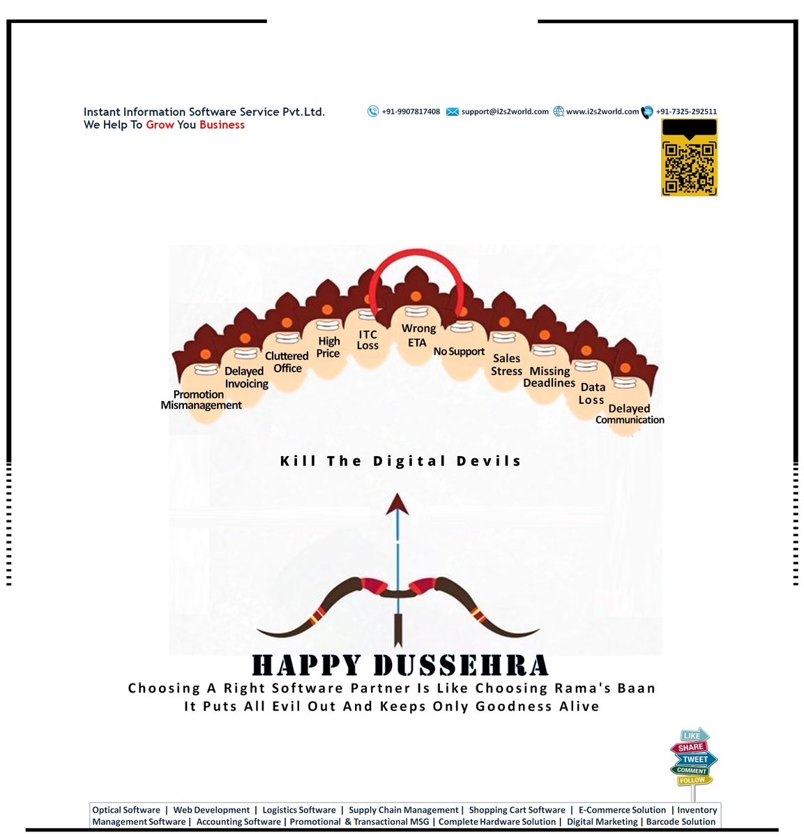 instant_pvt's tweet photo. Let's Burn The Data Chaos &amp; Build a Smarter Tomorrow!
#Dushera
#VijayaDashmi
#दशहरा
#Dasara
#विजयादशमी
#Dussehra2026
#Lord_Ram
#जयश्रीराम
#Optical_software
#Opticalsoftware
#i2s2
#Optocare
#AaharStore
#Digital_Marketing
#Web_Development
#ITSolutionExperts

https://t.co/3jKYRs2wWK https://t.co/QcsDOOznkf