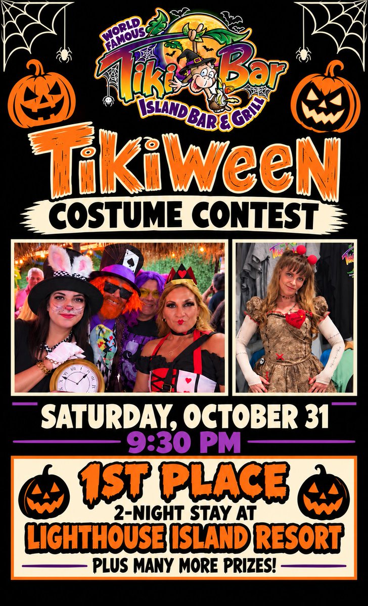 FMB_Chamber's tweet photo. 🎃 Dive into spooky-season vibes! 🕷️ @YucatanFMB and the Tiki Bar &amp; Grill at The Lighthouse Island Resort are serving up Halloween fun! Come celebrate with tropical terrors &amp; ocean-side treats! 🌊💀

#HalloweenFun #BeachVibes #TikiBarLife #YucatanBeach #FortMyersBeach https://t.co/FHGKvYGv5c