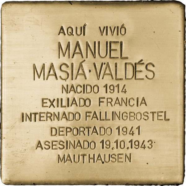 IStolpersteine's tweet photo. #OTD en 1943 fue asesinado en el campo de concentración de Mauthausen

MANUEL MASIÁ VALDÉS
🔻 #deportado

En el lugar donde estuvo su casa, en la ciudad de Madrid, un 🟨 #Stolpersteine le recuerda.

#RememberMauthausen https://t.co/E2lc5eBNNE