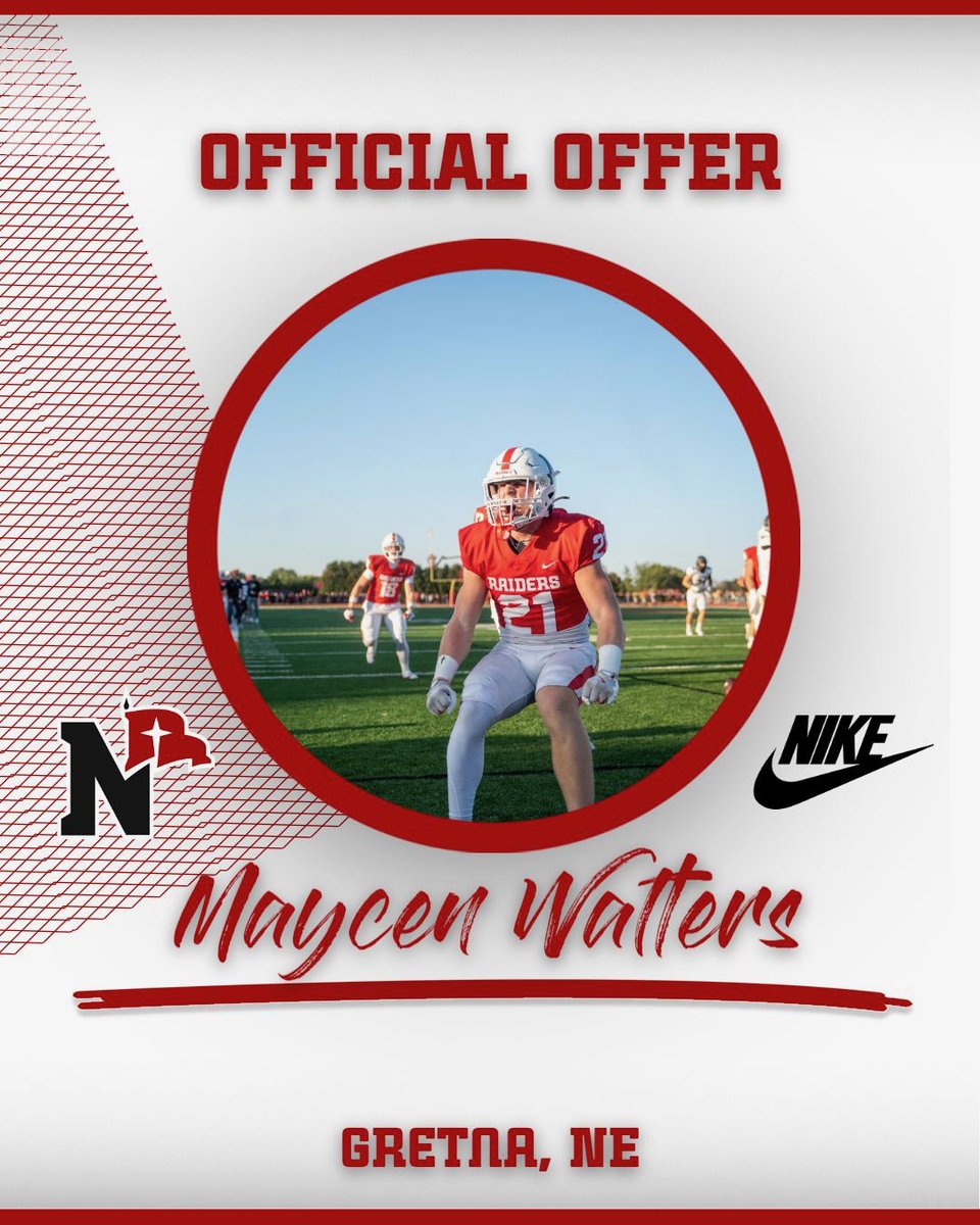 MaycenWalters5's tweet photo. After a great visit and conversation with @Coach_Fryar I am blessed to receive my first offer from @nwc_fb!!

 @GHSDragonFB  @THEnebpreps @Coach_TBrown20 @Joe_Dalton19  @TysonGordon_   @LockedInPreps @NEBHSFB @LockedIn_OscarG @PrepRedzoneNE https://t.co/Rs97WkftLJ