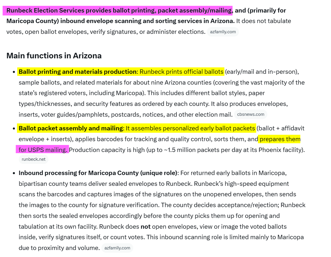dirty_deeds_AZ's tweet photo. How is it that a 3rd party like Runbeck is excluded from public records requests?  Afterall, they serve core 🗳️functions in AZ.  To start, they print almost all of the 🏜️state ballots.