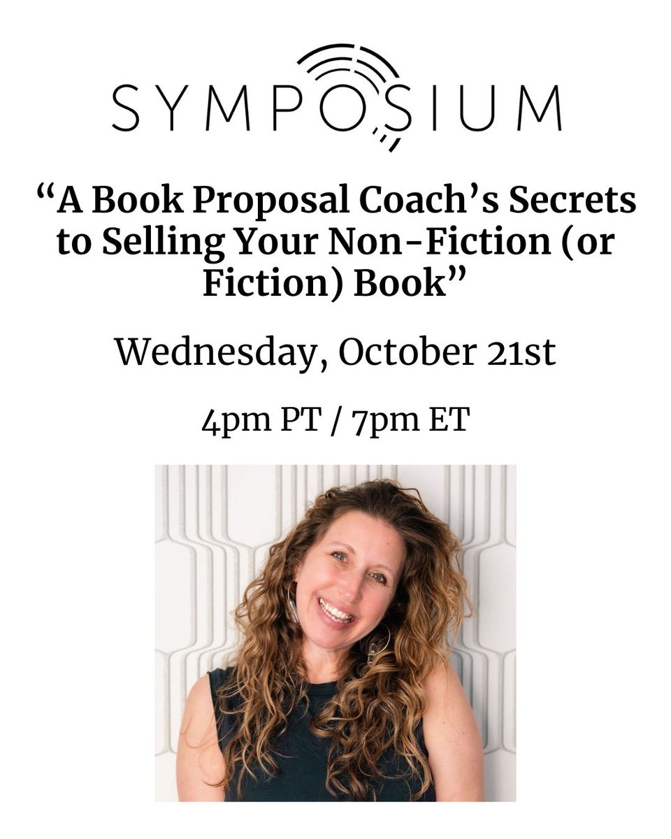PipelineArtists's tweet photo. WEDNESDAY's New Symposium Event! 

Secrets to Selling Your Book ... for both nonfiction and fiction writers.

Yes, it's recorded for all who register.

https://t.co/0vnkiWaHwh https://t.co/8tjFLOV4Ke