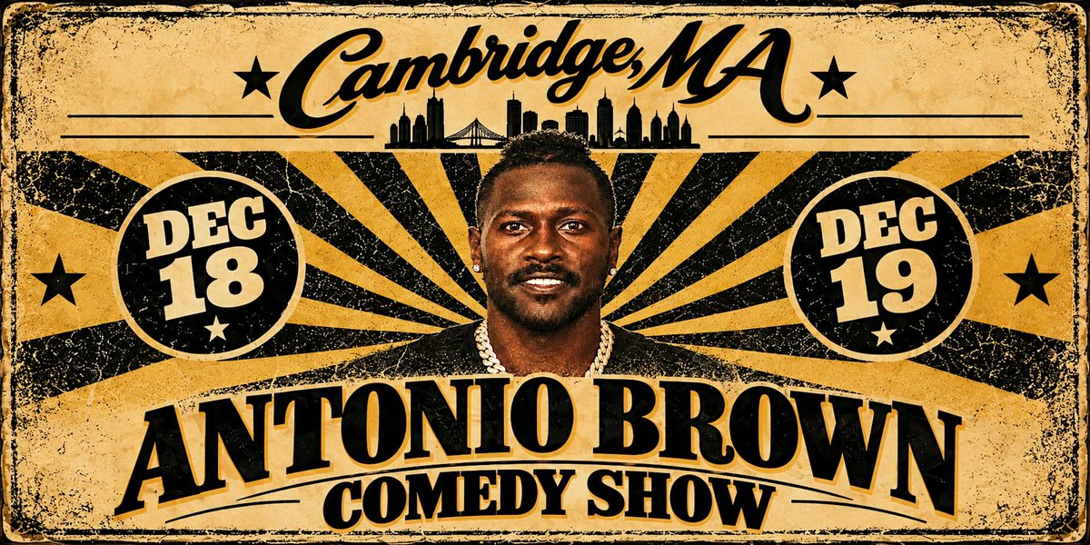 FOS's tweet photo. Antonio Brown is making his stand-up debut with a show at the New England Comedy Club.

Tickets start at $76. Meet-and-greet is $215. #SecondActs https://t.co/BBEXnkyUyH