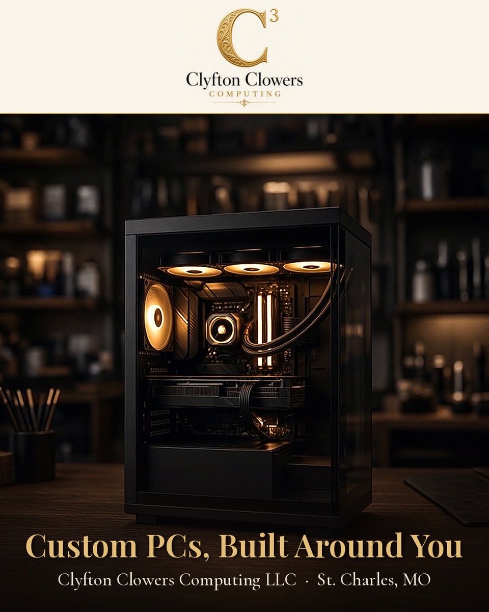 clyftonclowers's tweet photo. Your PC should fit you like a tailored suit. ๐ชก๐ฅ๏ธ
Every Clyfton Clowers Computing LLC custom build starts with how you game, create, or work. Hand-built and dialed in right here in St. Charles, MO.
Ready for yours? https://t.co/kSbGTi6KDi
#CustomPC #GamingPC #StCharlesMO https://t.co/GvlHND5QwF