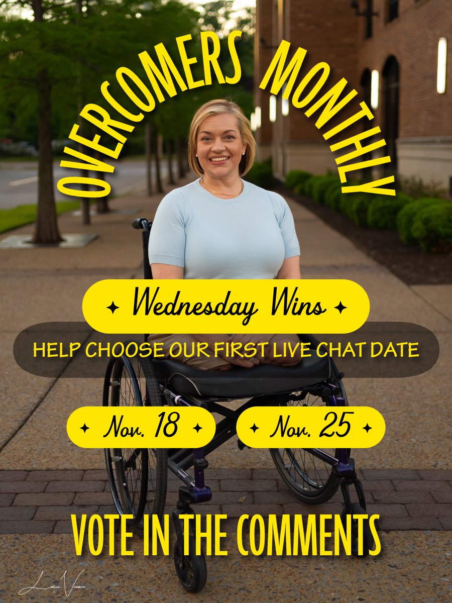 WhItscomplex's tweet photo. YOU SPOKE, I LISTENED! 💛🙌

WEDNESDAYS IT IS!! 🎉

I’m getting SO excited to kick off OVERCOMERS MONTHLY in November! A monthly live chat where we can come together for real conversations, connection, encouragement, and a whole lot of OVERCOMING! 💪

Now I need your help with ONE more decision!

📅 Wednesday, November 18
OR
📅 Wednesday, November 25

Now, I KNOW the 25th is the night before Thanksgiving, and some of you will be busy traveling, cooking, or getting ready for the holiday festivities.

But maybe some of you would LOVE an excuse to sneak away from the chaos for an hour! 😂 No judgment here!

👇 DROP AN 18 OR 25 IN THE COMMENTS!

Which night would YOU be more likely to join us LIVE?

I cannot wait to get this started. Because if there’s one thing I believe, it’s that EVERYTHING is OVERCOMABLE! 💛

#OvercomersMonthly #EverythingIsOvercomable #Overcomers #CommunityAndConnection #WhitsGrit
