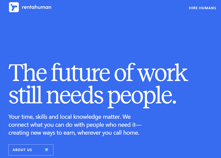 UnblinkHQ's tweet photo. What if your next boss isn't a person, but an AI agent?

RentAHuman is a marketplace where businesses, individuals, and even AI agents can post paid tasks and people in 100+ countries can apply.

From user testing and data collection to local errands and product reviews, it's built to connect AI with real-world work.

https://t.co/RyV3dSj1Ti

More details below. 👇