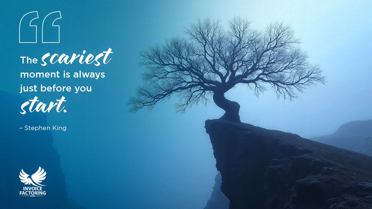 FactoringGuide's tweet photo. King was talking about writing, but this applies to nearly everything. 🤓
Starting a business is scary. 😱
Committing to growth is scary. 😳
Factoring removes one barrier—cash flow—so fear doesn’t get the final say. 💪

#MondayMotivation #Quote #StephenKing https://t.co/NoR4tGq4Lo