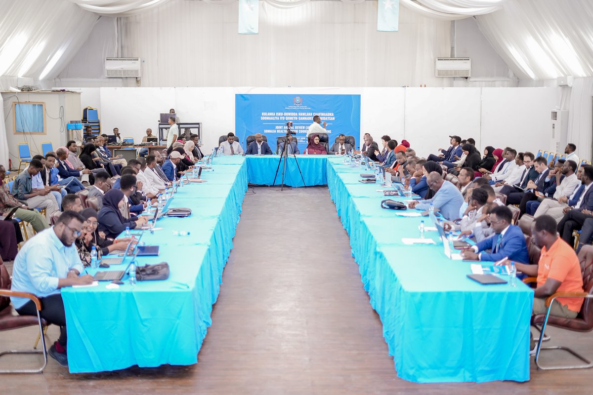 WHOSom's tweet photo. .@WHOSom’s Rep. Dr @karamagihjoined today the Joint Health Sector Review in Mogadishu, bringing government &amp; health partners together to assess progress, identify priorities, and shape the next phase of Somalia’s health-sector development. @MoH_Somalia @WHOEMRO https://t.co/0RR93tSbAD