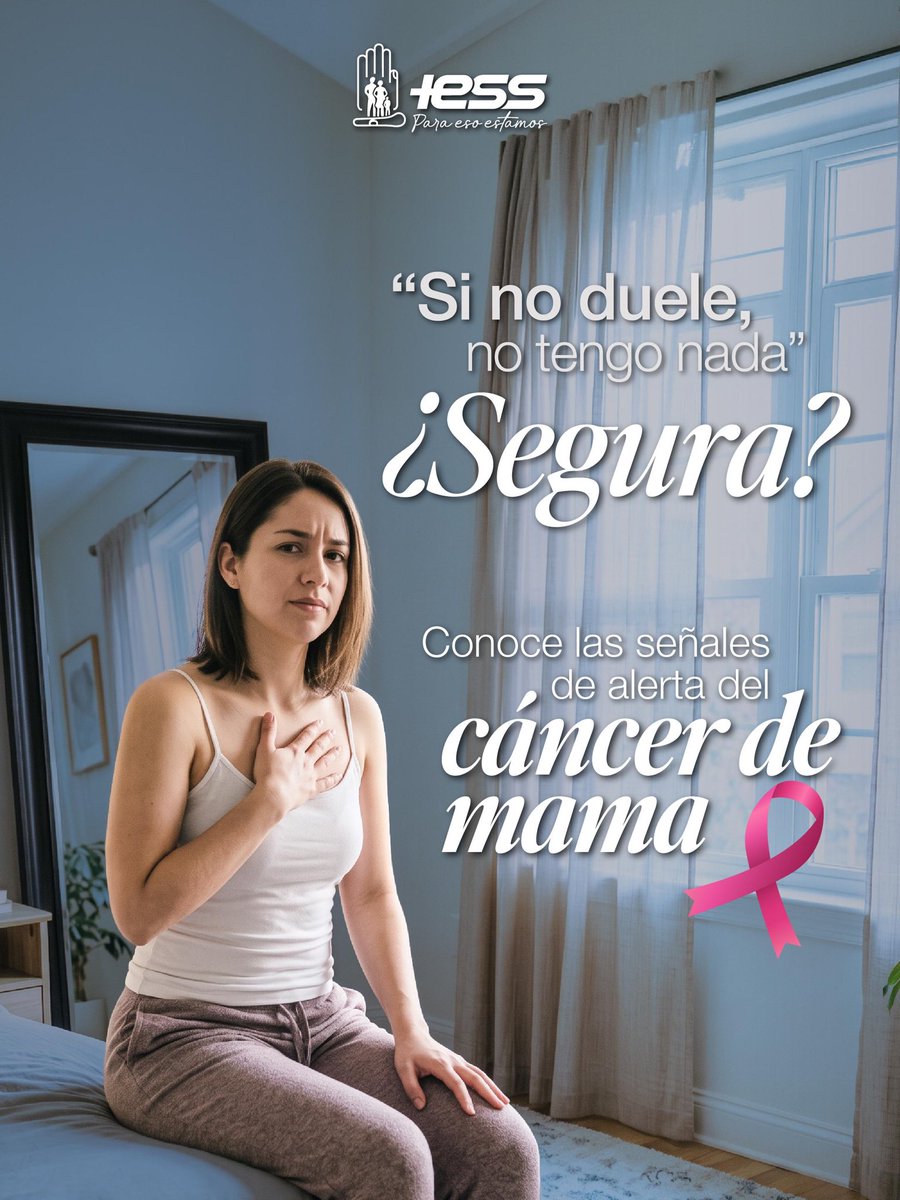 IESSec's tweet photo. 🤔 ¿Conoces las señales de alerta del cáncer de mama?

Realiza la autoexploración, identifica posibles cambios y acude a tus chequeos médicos.

🩷 La detección temprana puede salvar vidas.

#IESS
#19Octubre
#DíaMundialCáncerMama
#ParaEsoEstamos https://t.co/Kh52yGKLLK