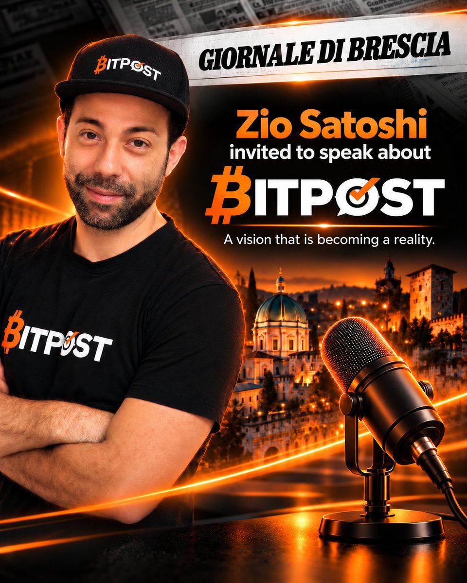 bitpostP2P's tweet photo. 👁 BITPOST IS COMING TO GIORNALE DI BRESCIA! @GdB_it

We are truly proud and excited to have the opportunity to share our project with one of the most important and historic newspapers in the Brescia area: Giornale di Brescia! 📰

🔥 A special opportunity to look back on the journey of Bitpost, which started back in 2023 with a vision, an idea, and a strong desire to build something different.

I'll share where we started, how far we've come, what we're building, and most importantly, where we want to go.

📈 Over the years, we've seen not only the project grow, but also the interest that Bitpost is generating within the Italian community.

🌍 Step by step, we're starting to see the first signs of curiosity beyond Italy's borders as well.

We know we're still at the beginning of our journey, but seeing something that started as an idea in 2023 gradually gain recognition and generate interest is an incredible feeling.

⚡️ A vision that, day by day, is becoming a reality.

🎙️ The meeting will take place next week, directly at their headquarters. We'll keep you updated and share all the details after the meeting!

#Bitpost #Bitcoin #GiornaleDiBrescia #ZioSatoshi #Innovation #Community