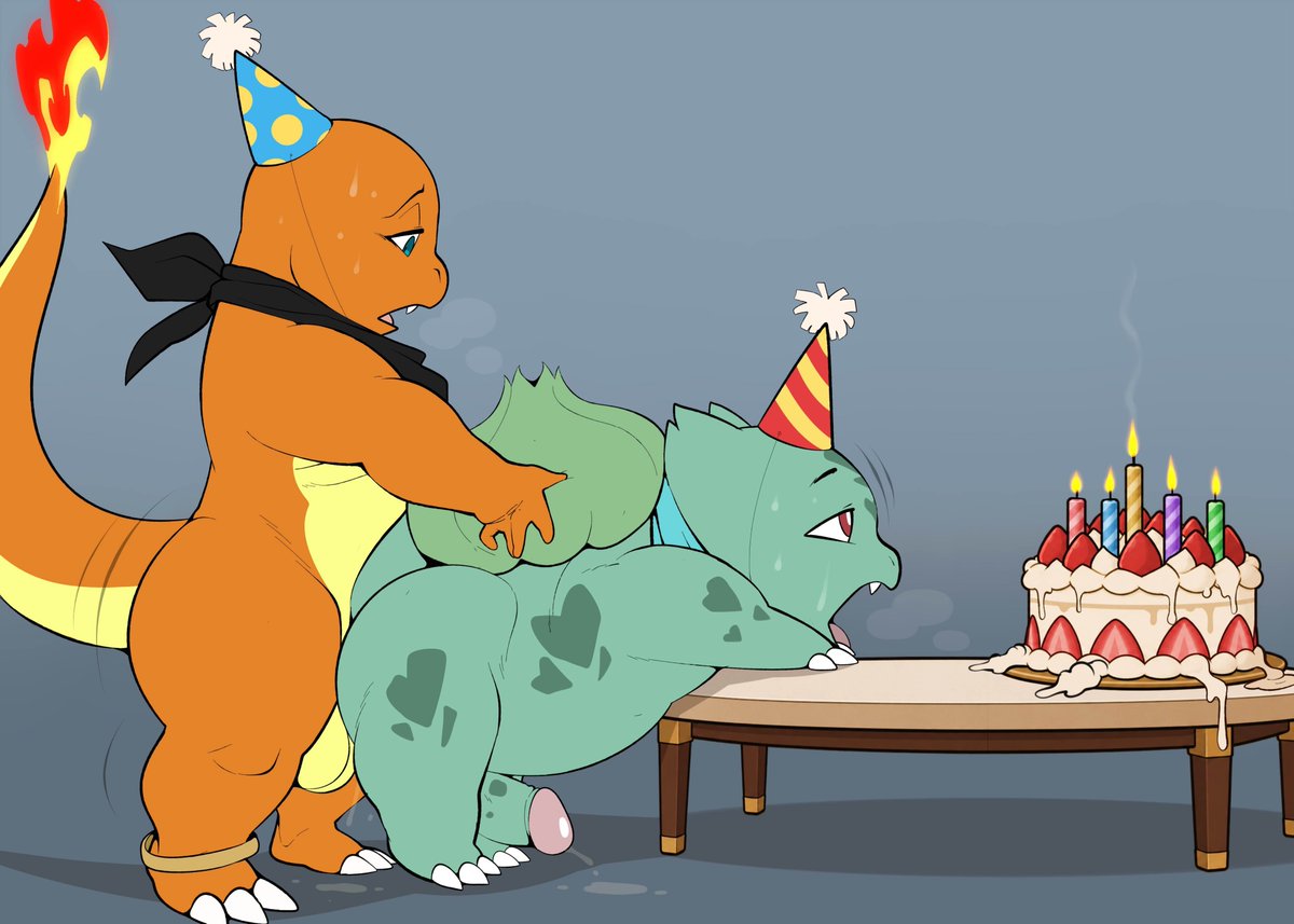 CuteBulba47's tweet photo. Mmmph~ guess i got to wait to get some cake while he's pounding my "Cake"~

(Late Birthday gift from @Orange_Boyo

Made by the wonderful @Erob0s) https://t.co/f1jn1i3eWB