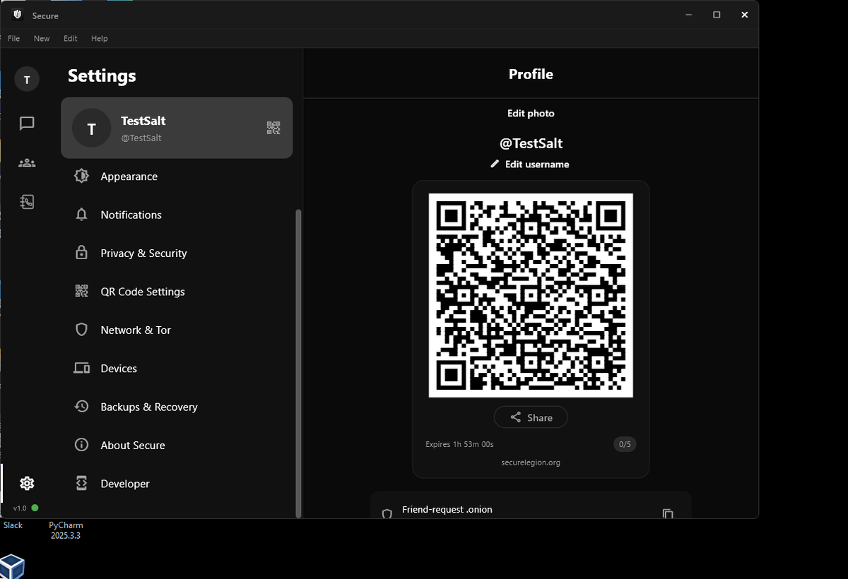 SecureLegion's tweet photo. >be me
>intern
>testing new Desktop app
>liking new Desktop app
>need nerds to add me for testing

add me for testing, thanks! https://t.co/uGBVtYOu8T