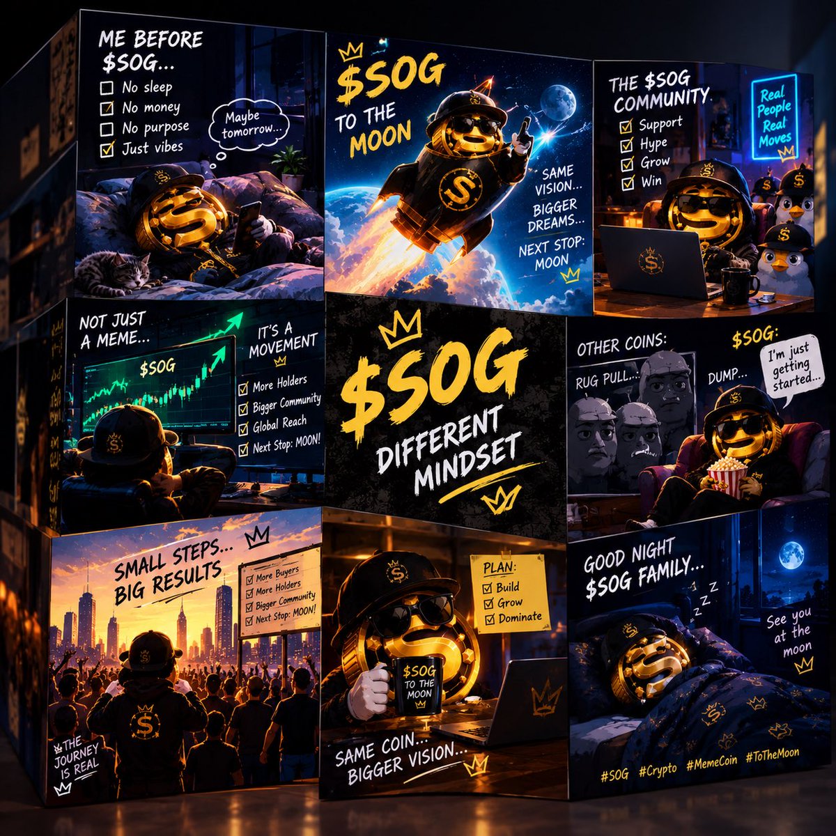 LoopedIn_web3's tweet photo. 🔥 $SOG MEME CONTEST — ENTRY #1 👑🚀

Different panels, different vibes, one mission — $SOG TO THE MOON! 🌕💛

@moonlightifu7

#SOG #MemeContest #Crypto https://t.co/1U6WV6fOvM