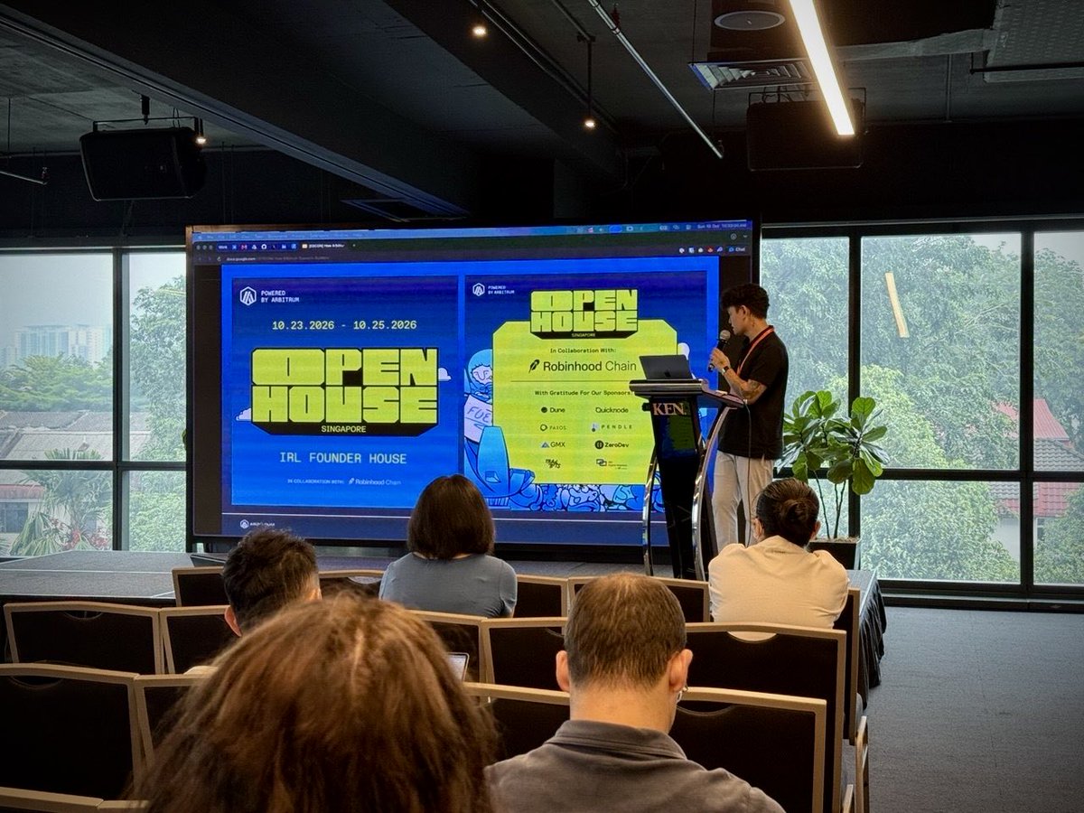 0xBenjamintan's tweet photo. Excited to spend the weekend at @EDCON_Official sharing how Arbitrum supports builders

One way is through Open House, our dedicated founder support program, bringing founders together to build, refine their products, and get closer to mainnet launch.

Founder House Singapore kicks off this weekend, Oct 23-25, with $300K in prizes and grants.

Come join us 👇

https://t.co/Il8GfTpk7y