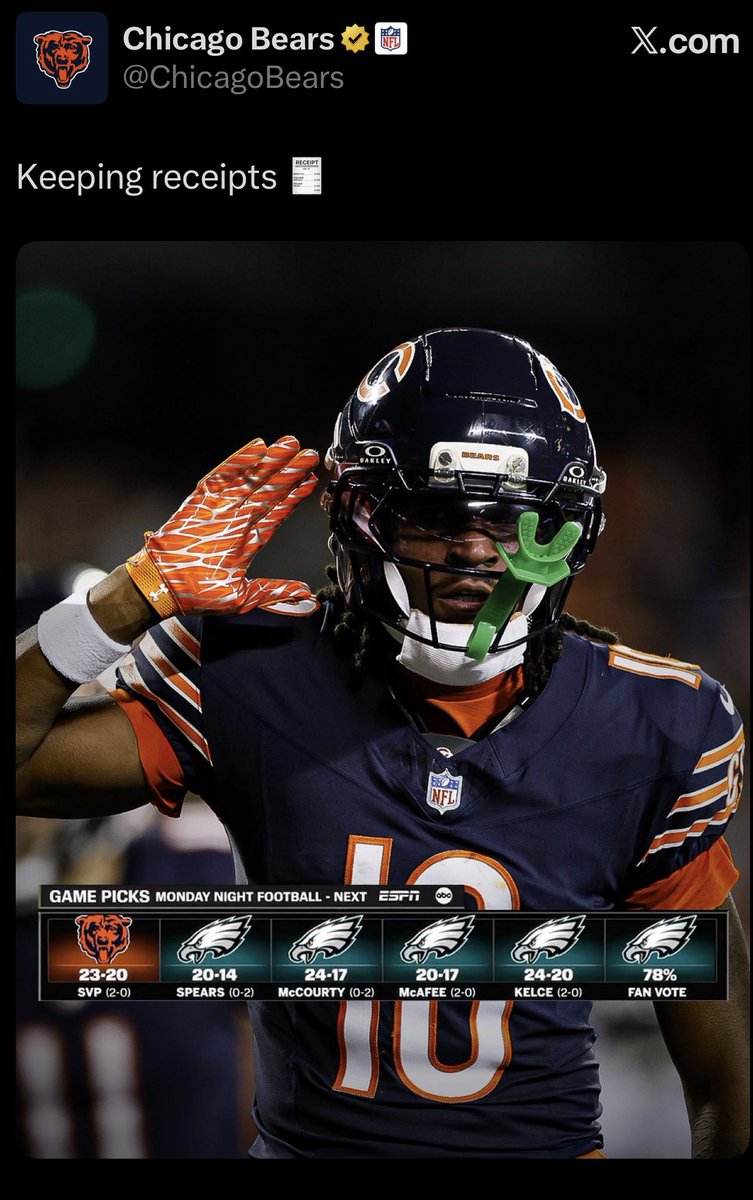 davebftv's tweet photo. Bears social team using Luther Burden both times is great work https://t.co/XUwhzkHJuV
