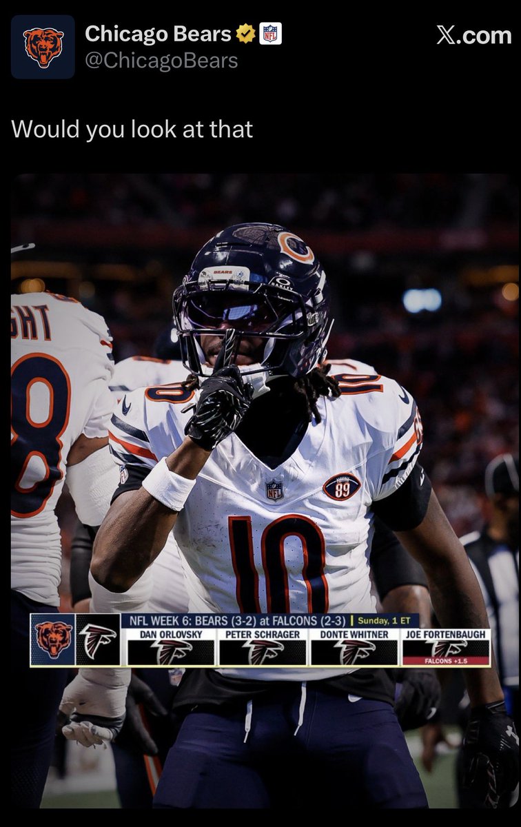 davebftv's tweet photo. Bears social team using Luther Burden both times is great work https://t.co/XUwhzkHJuV