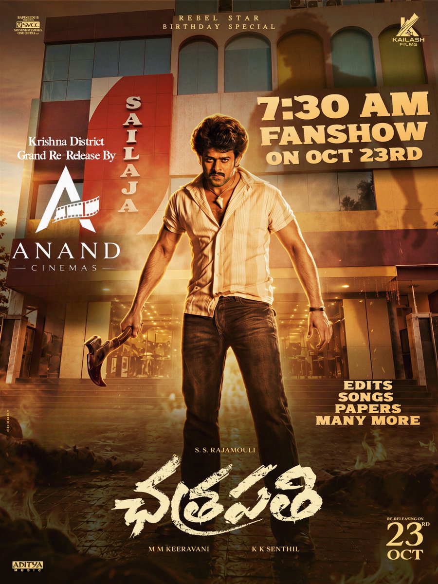 anandciinemas's tweet photo. Here it is..... #Chatrapathi4K
Krishna District grand release by @anandciinemas....
@Chatrapathi4K @KailashFilms https://t.co/GzVKzHy7jq