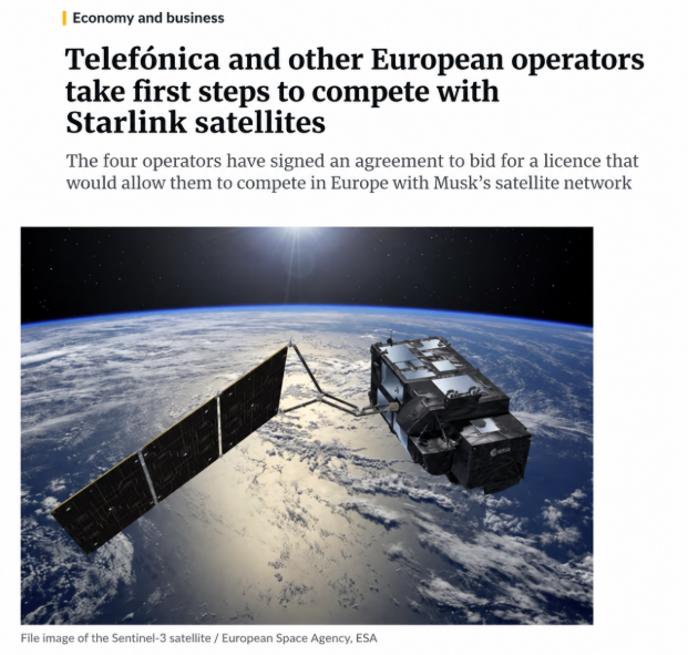 marcosagusstinn's tweet photo. 🇪🇺 Goodbye, Starlink.

Telefónica, Orange, Vodafone and Deutsche Telekom have agreed to explore a joint European satellite initiative.

The goal is to compete with Elon Musk's Starlink and reduce dependence on US infrastructure.

From satellite networks to military technology, Europe must eliminate its dependencies on the United States.

An EU Security Council, coordinated military budgets and a European NATO are steps towards Europe's future.

We are beginning to understand that we must be independent and sovereign.