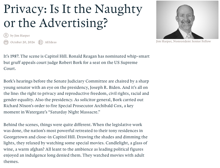 AEItech's tweet photo. Privacy: Is It the Naughty or the Advertising?

Read the latest from @Jim_Harper:
https://t.co/ZN92Td08pi https://t.co/sboaCuzzay