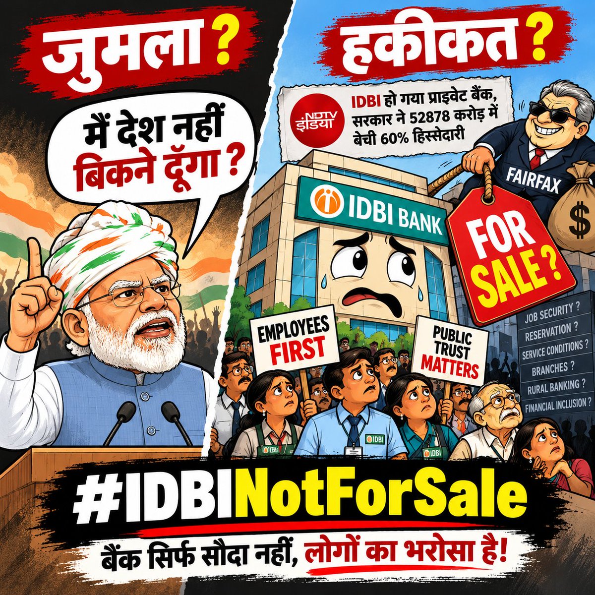 truthputhn's tweet photo. Cleared a tough government competitive exam, celebrated with family, secured an IDBI job—only to face the sudden threat of privatization, job insecurity, and shattered futures. This is unfair to banking aspirants and employees who served with dedication.
​#IDBI# https://t.co/Q8gp0RUSYT