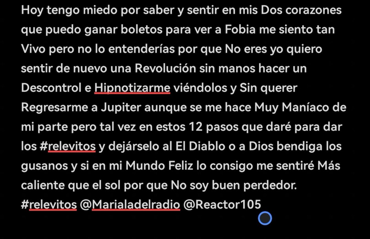 Intrepidtriper's tweet photo. @Marialadelradio en éste #relevitos #9cito @Reactor105 https://t.co/eTLvurh1H5