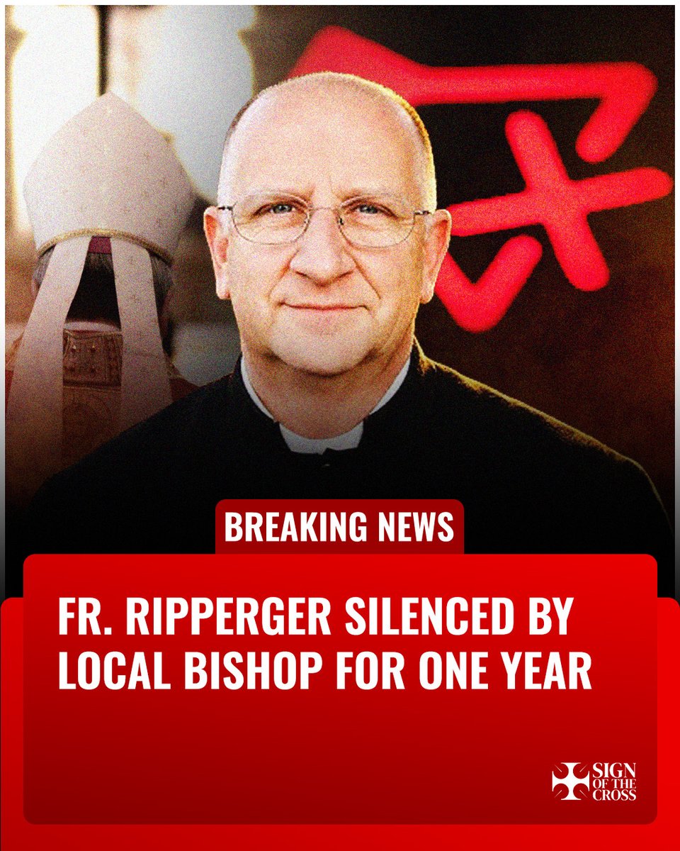 CatholicSOTC's tweet photo. BREAKING: Fr. Chad Ripperger silenced by his bishop for a year.

Denver Archbishop James Golka has ordered Fr. Ripperger to cease all public ministry — no talks, no preaching, no writing. 

https://t.co/uT434M7mO6 https://t.co/nvi7o9yvZS