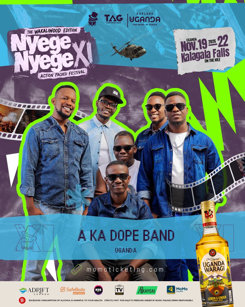Cutiecharly's tweet photo. Hey good people 
The #NyegeNyege2026  lineup is here and the world is excited🔥🔥🔥
This edition is happening in 
Kalagala Falls  from 19th–22nd November 2026
Get your ticket now while they still last nd grab one for friend
#TagEvents https://t.co/AjYeKQKsrX