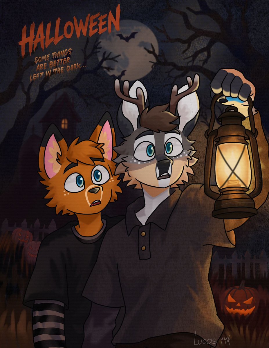 KyleFocks's tweet photo. Super cute Halloween YCH with pookie @VivanteAD 🎃👻😊

🎨: @Lucas14kvard https://t.co/L0z4OsOZjC