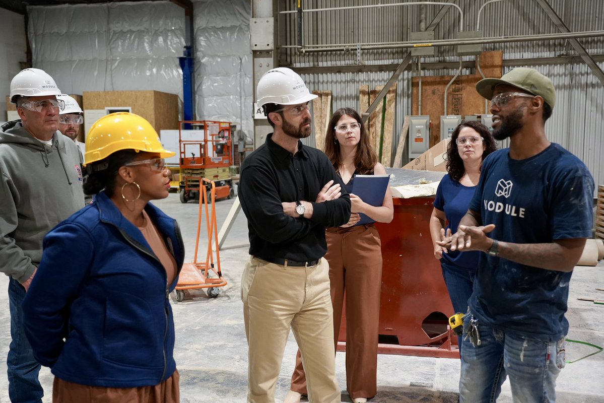 RepDeluzio's tweet photo. .@modulehousing is a manufacturing startup building modular housing that folks can afford—piece by piece, floor by floor—right here on a site in Scott Township. 

I visited with @RepSummerLee on Friday to see how Western PA is driving to restore the American Dream—one home at a time. 💪