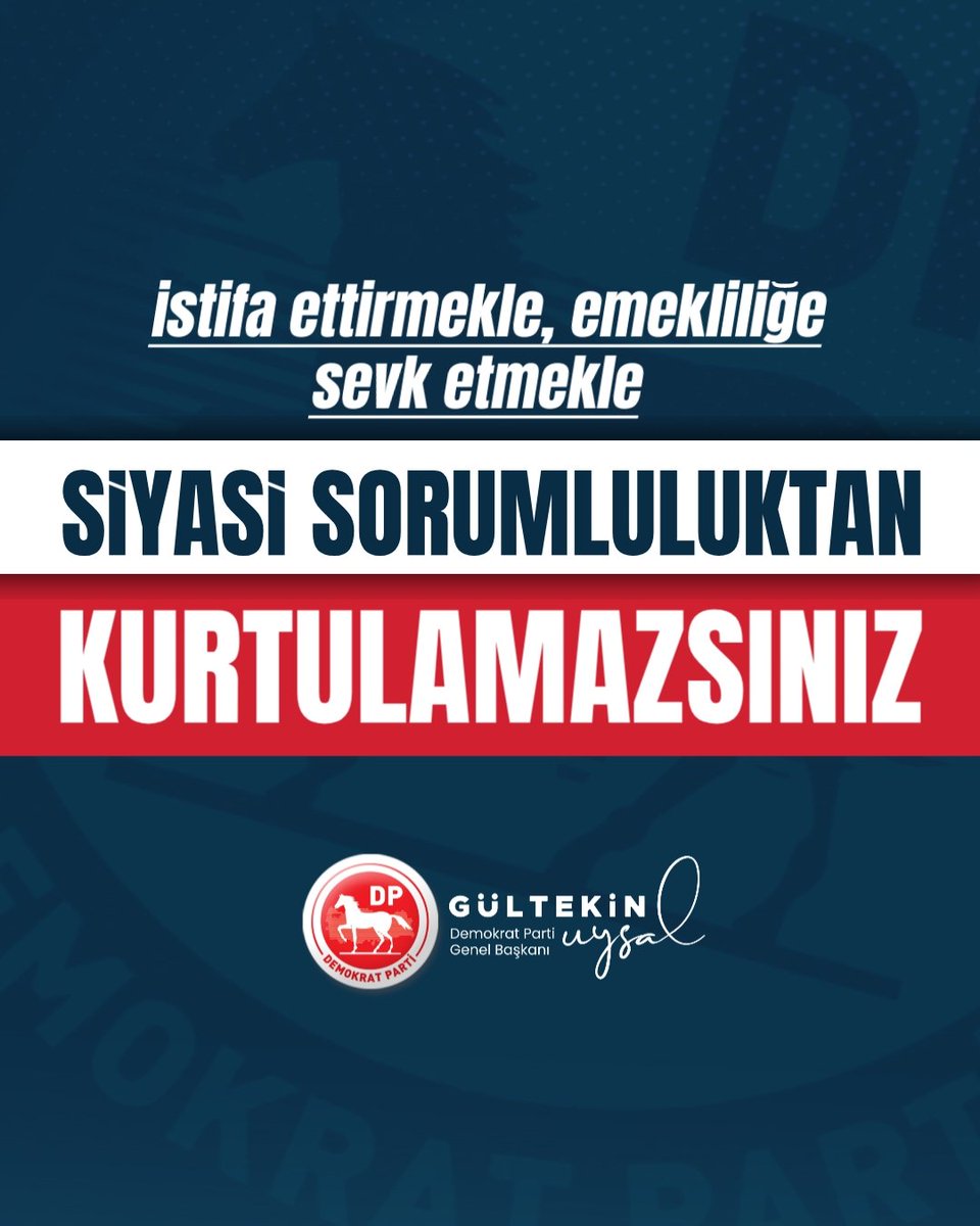 DpGultekinUysal's tweet photo. İSTİFA ETTİRMEKLE, EMEKLİLİĞE SEVK ETMEKLE SİYASİ SORUMLULUKTAN KAÇAMAZSINIZ!

Türkiye’de mesele artık yalnızca ekonominin kötü yönetilmesi değil; ekonomiye, kurumlara ve adalet duygusuna duyulan güvenin ağır bir erozyona maruz kalmasıdır.

Sermaye piyasalarında yaşanan hukuksuzluklar, fonları kullanmak suretiyle yapılan yolsuzluklar, borsadaki spekülatif hareketler ve yatırımcının haklı kaygıları karşısında vatandaşın beklediği şey, birkaç bürokratın koltuğunu bırakması değil; hakikatin bütün açıklığıyla ortaya çıkarılması ve başta siyasi olmak üzere bütün sorumluların hukuk önünde hesap vermesidir.

Bugün biri istifa ediyor, diğeri emeklilik dilekçesi veriyor. Peki, soruyoruz: Bu ülkede kamu yönetiminin siyasi sorumluluğu nereye kayboldu? Kurumların işleyişinden, denetim mekanizmalarının etkinliğinden ve piyasalarda güven ortamının tesisinden kim sorumlu?

Görevden alma iradesini dahi ortaya koyamayan bir iktidarın, istifa ve emeklilik işlemleri üzerinden sorumluluğu görünmez kılmaya çalışması, kamu vicdanındaki soruları ortadan kaldırmaz.

Bir ülkede sermaye piyasalarının itibarı, yalnızca endekslerin yükselmesiyle ölçülmez. Asıl ölçü; küçük yatırımcının hakkının korunması, kuralların herkes için eşit uygulanması ve hiçbir kişi ya da çevrenin denetimden muaf olmadığına dair toplumsal güvendir.

Borsa; imtiyazlı çevrelerin kazanç alanı ya da vatandaşın birikimlerinin organize hırsızlık çetelerinin risk iştahına terk edildiği bir kaynak değildir. Sermaye piyasaları, hukuk ve güven üzerine yükselir. Bu güven sarsıldığında kaybeden yalnızca parasını yatıran vatandaş değil, ülkenin ekonomik itibarı ve geleceğidir.

AKP iktidarı, yıllardır ekonomiyi rakamlardan, yönetimi ise koltuklardan ibaret gören anlayışının sonuçlarıyla karşı karşıyadır. Oysa devlet yönetmek, yalnızca atama yapmak değil; yapılan atamaların, kurulan sistemlerin ve işletilen denetim mekanizmalarının siyasi sonuçlarını da üstlenmektir.

Evet, ortada ağır bir ihmal hatta suistimal vardır ve bunun hesabı sorulmalıdır. Kim olduğuna ve hangi makama sahip bulunduğuna bakılmaksızın gereği yapılmalıdır.

Türkiye’nin ihtiyacı, sorumluluğu birbirine devreden bir yönetim anlayışı değil; hesap veren, denetlenebilen ve hukukun üstünlüğünü esas alan bir devlet düzenidir.

Türkiye, kişilere ve imtiyazlara göre işleyen bir düzeni değil; kuralları herkese eşit uygulanan, vatandaşının hakkını koruyan ve hesap verebilir bir yönetimi hak etmektedir.