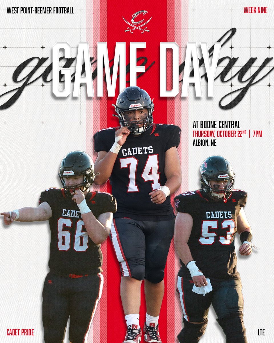 WPBFootball's tweet photo. GAME DAY!
Week 9 - Regular Season Finale
🆚 Boone Central Cardinals
🗓️Today, Oct. 22nd
📍Albion, NE
🕖7:00pm CST
📺Stream: https://t.co/xLWWvpyljQ
#LTE #BeTheBrick https://t.co/ZLa3fzAeKO