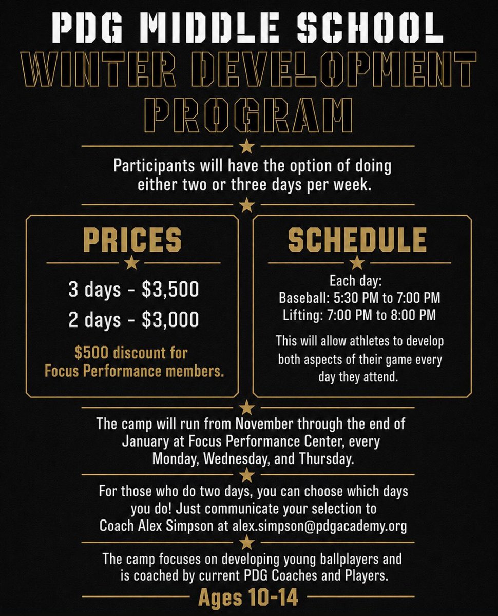 PDGABASEBALL's tweet photo. 🚨Limited spots available! Secure your’s now at the link below!

#GoGold | #PTBAW | #BurgTough

https://t.co/pJCGjMbYZ2 https://t.co/ybIjggnaMw