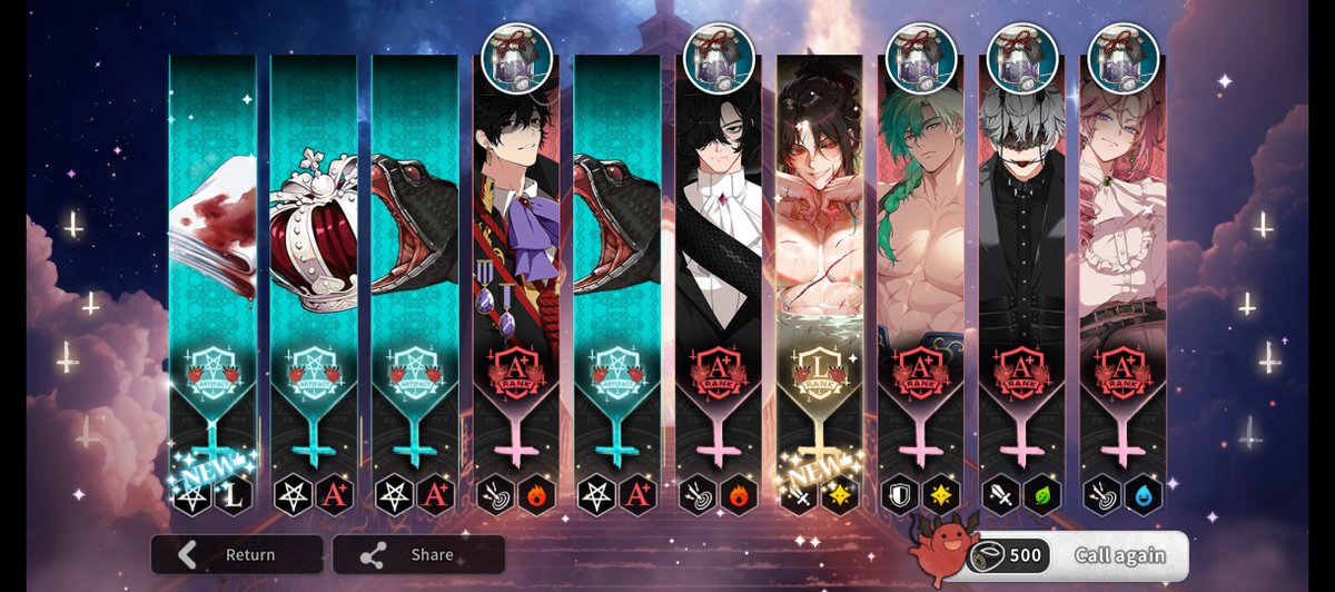 zoeisabel23's tweet photo. OMG I pulled for Asmodeus banner as soon as I received the Solomon seal reward in just ten pulls... waaahh asmo you're so kind to meeee I wanna cry... Now I can sleep. #WhatinHellisBad #WHB https://t.co/9cfNDymwWC